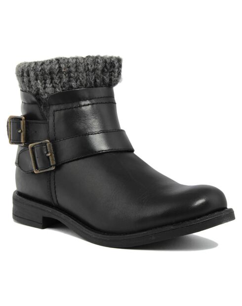 Bottines en cuir Hélène noires -