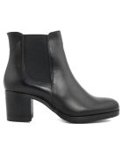 Bottines en cuir Zélie noires - Talon 6 cm