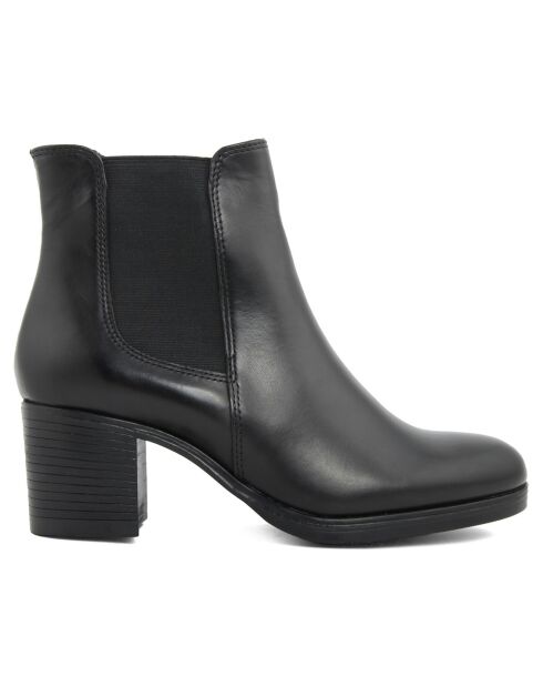 Bottines en cuir Zélie noires - Talon 6 cm