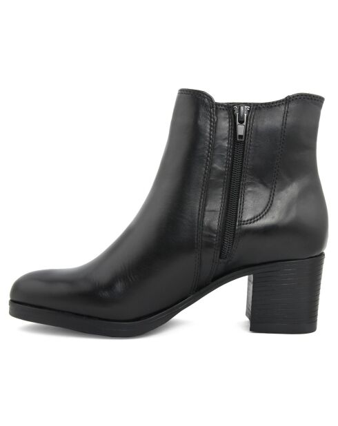 Bottines en cuir Zélie noires - Talon 6 cm