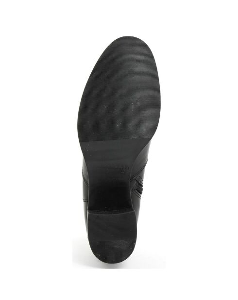 Bottines en cuir Tiphaine noires - Talon 6 cm
