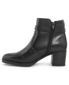 Bottines en cuir Tiphaine noires - Talon 6 cm