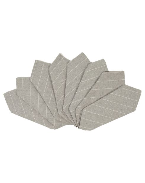 8 servilletas Diana grises - 43x43 cm
