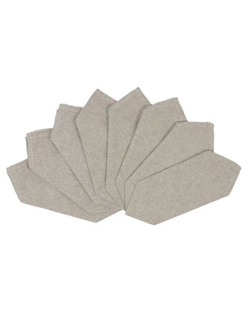8 servilletas Prasel Uni, color gris perla, 43 x 43 cm