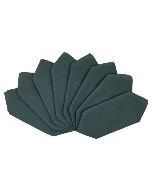 8 servilletas Uniline de color verde botánico - 43x43 cm