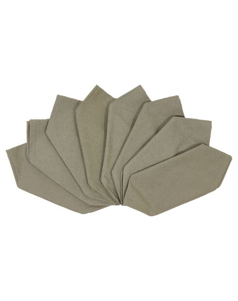8 servilletas Toobox de color verde salvia, 43 x 43 cm