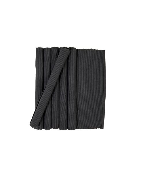 6 Sets de table Ribbed ébène - 35x50 cm