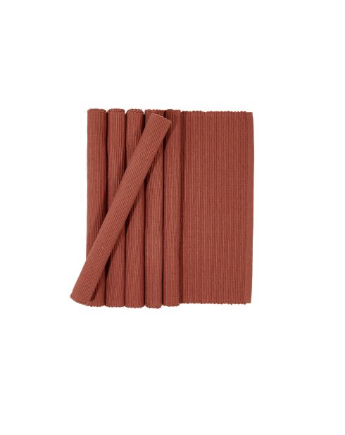 6 Sets de table Ribbed bois de cèdre - 35x50 cm