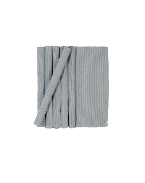 6 Sets de table Ribbed bleu perle - 35x50 cm