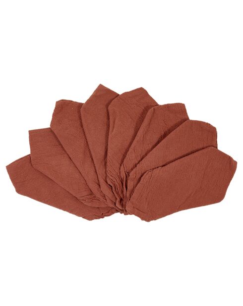 8 Serviettes de table Washed Cotton bois de cèdre - 45x45 cm