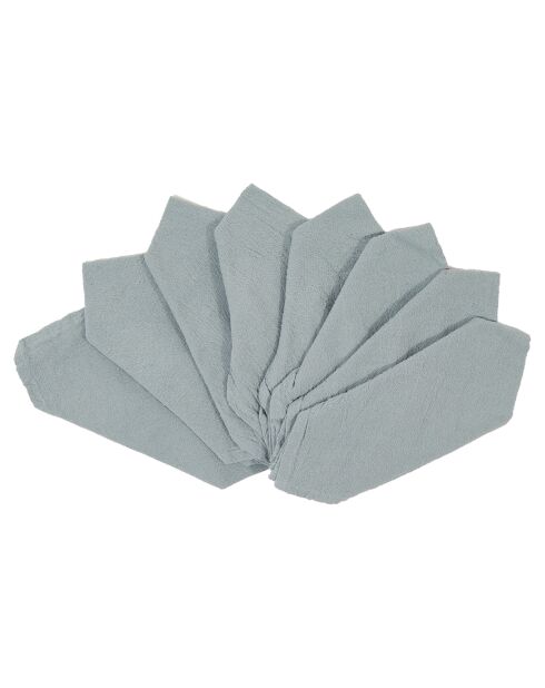 8 Serviettes de table Washed Cotton bleu perle - 45x45 cm