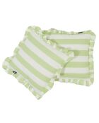 2 Coussins Déco Met Rits Big Stripe blanc/seafoam - 30x30 cm