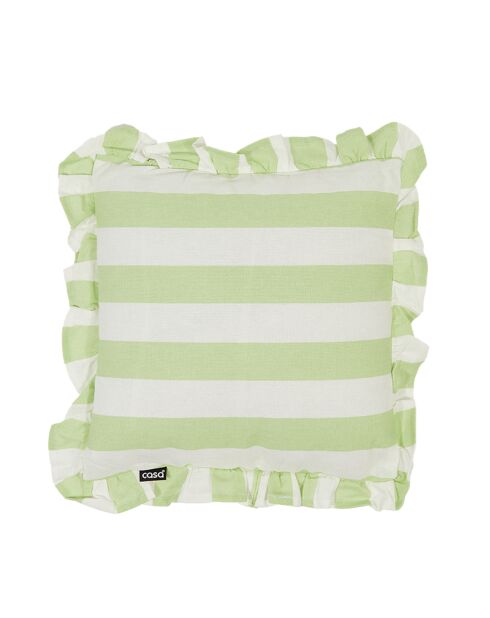 2 Coussins Déco Met Rits Big Stripe blanc/seafoam - 30x30 cm