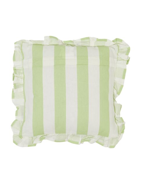 2 Coussins Déco Met Rits Big Stripe blanc/seafoam - 30x30 cm