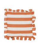 2 Coussins Déco Met Rits Big Stripe blanc/melon - 30x30 cm