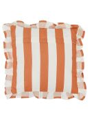 2 Coussins Déco Met Rits Big Stripe blanc/melon - 30x30 cm
