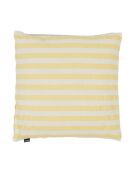 Coussin Déco Seersucker Block Stripe blanc/jaune - 45x45 cm