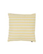 Coussin Déco Seersucker Block Stripe blanc/jaune - 45x45 cm