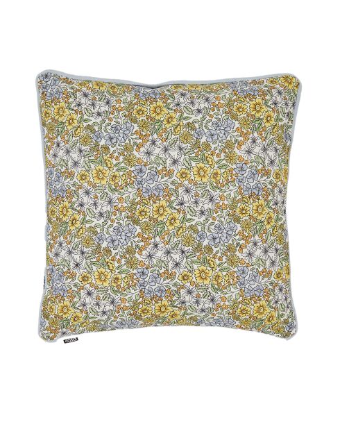 Coussin Déco Met Piping Josephine flower vert/bleu - 45x45 cm