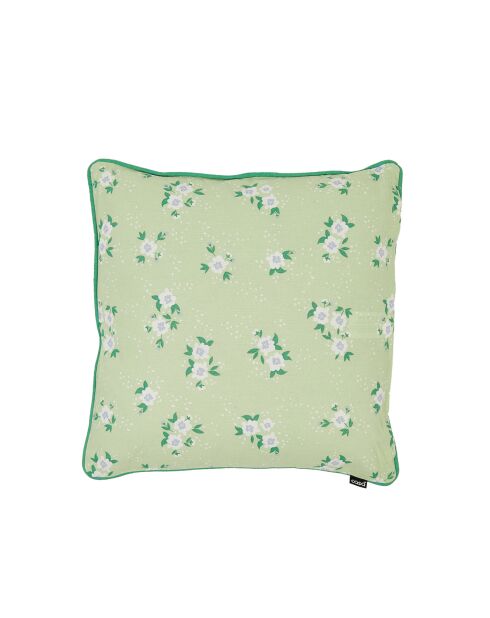 Coussin Déco Met Piping Erin flower vert - 45x45 cm