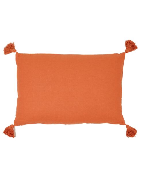 Coussin Déco Met 4 Tassels Uni brandied melon - 60x40 cm