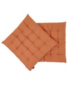 2 Coussins de chaise Vierkant Uni brandied melon - 40x40 cm