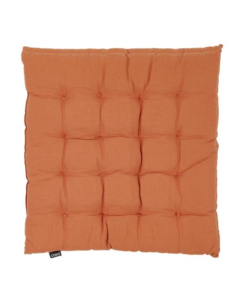 2 Coussins de chaise Vierkant Uni brandied melon - 40x40 cm