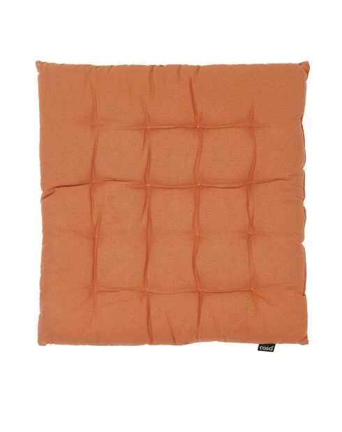 2 Coussins de chaise Vierkant Uni brandied melon - 40x40 cm