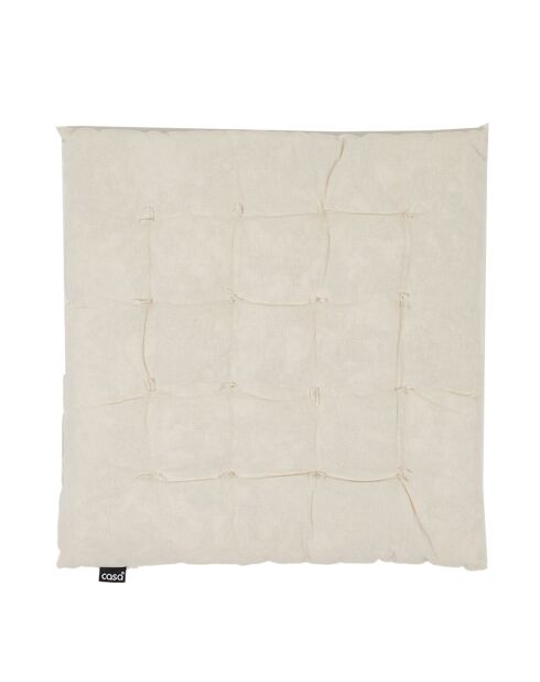 2 Coussins de chaise Vierkant Chambray lait d'amande - 40x40 cm