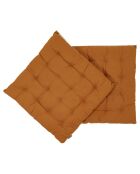 2 Coussins de chaise Vierkant Uni buckthorn marron - 40x40 cm