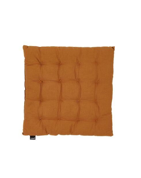 2 Coussins de chaise Vierkant Uni buckthorn marron - 40x40 cm