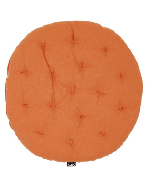 2 Coussins de chaise Rond Uni brandied melon - D.40 cm