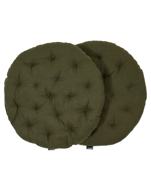 2 Coussins de chaise Rond Uni cyprès - D.40 cm