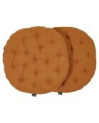 2 Coussins de chaise Rond Uni buckthorn marron - D.40 cm