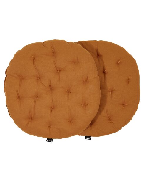 2 cuscini rotondi per sedia Uni Buckthorn marroni - D.40 cm
