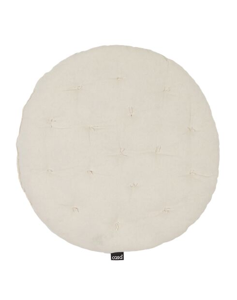 2 Coussins de chaise Rond Chambray lait d'amande - D.40 cm