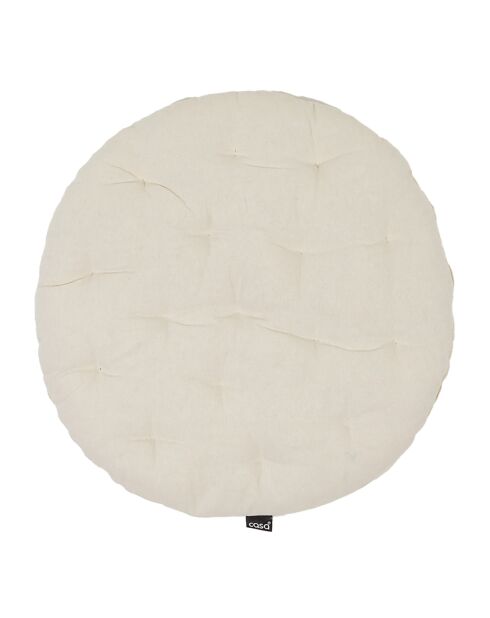 2 Coussins de chaise Rond Chambray lait d'amande - D.40 cm