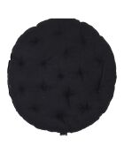 2 runde Stuhlkissen Uni schwarz - D.40 cm