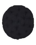 2 runde Stuhlkissen Uni schwarz - D.40 cm