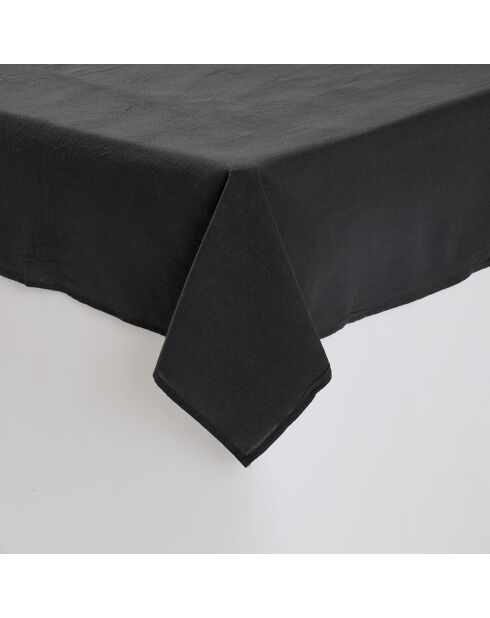 Tovaglia in cotone lavato in ebano