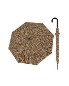 Parapluie long à poignée courbée - Système d'ouverture automatique - Imprimé léopard multicolore