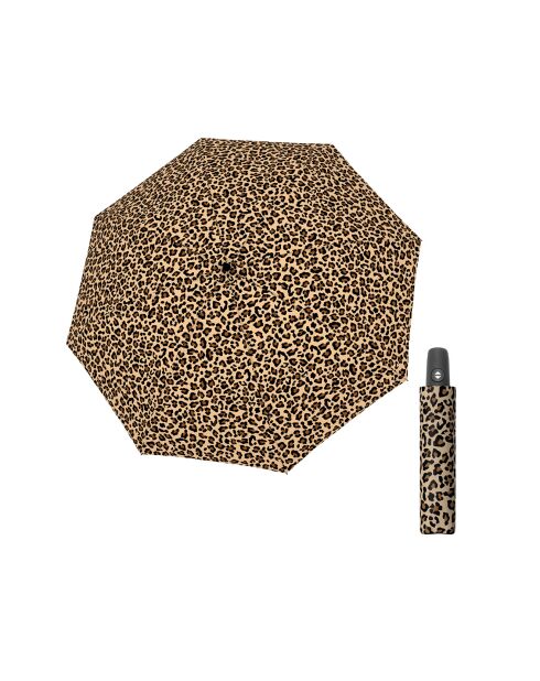 Mini parapluie pliant - Système d'ouverture automatique - Imprimé léopard multicolore