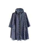 Imperméable - Bleu à pois blancs - Grandes poches, cordon de serrage élastique à l'encolure et sac de rangement bleu