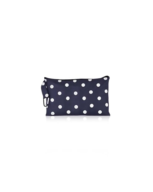 Imperméable - Bleu à pois blancs - Grandes poches, cordon de serrage élastique à l'encolure et sac de rangement bleu