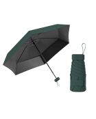 Mini parapluie - Parapluie six volets - Léger et compact - Avec étui en cuir zippé vert forêt