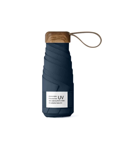 Mini parapluie pliant - Parapluie cinq volets - Protection UV bleu lapis