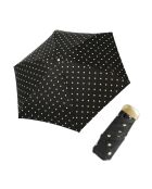 Mini parapluie pliant - Parapluie cinq plis - Ultra léger et compact - Motif à pois noir