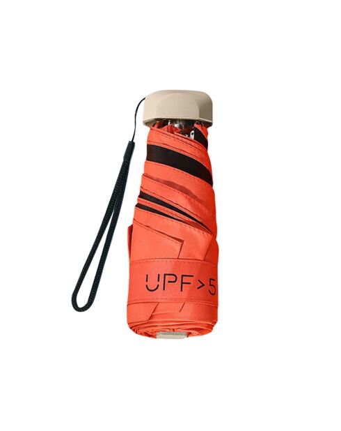 Mini parapluie pliant - Parapluie plat cinq plis - Ultra léger et compact - Protection UV  saumon