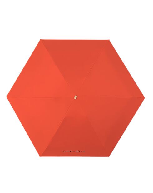 Mini parapluie pliant - Parapluie plat cinq plis - Ultra léger et compact - Protection UV  saumon