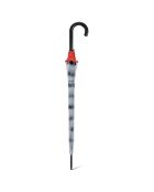 Parapluie cloche transparente - Pois noirs et bordure rouge transparent/noir